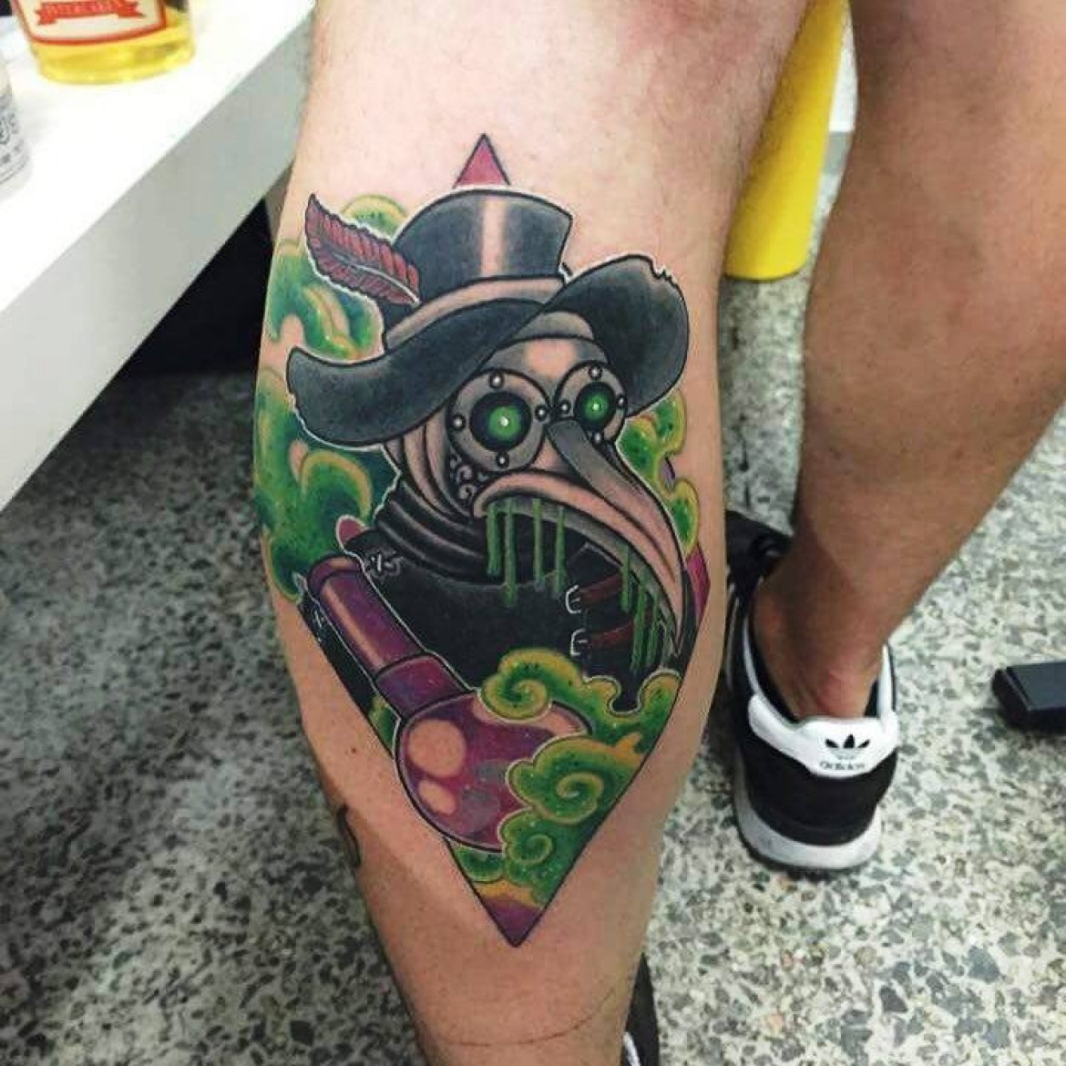 Plague doctor tattoo traditional